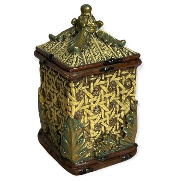 Small Trinket Box Rustic Tree Cabin Decor Oriental Ring Box - Picture 1 of 12